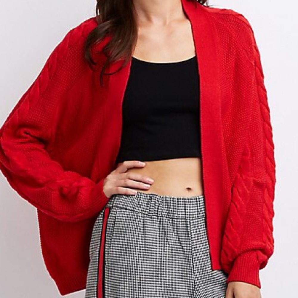 RED SALE MUST GO Oversized Bat Sleeve Red Cardigan